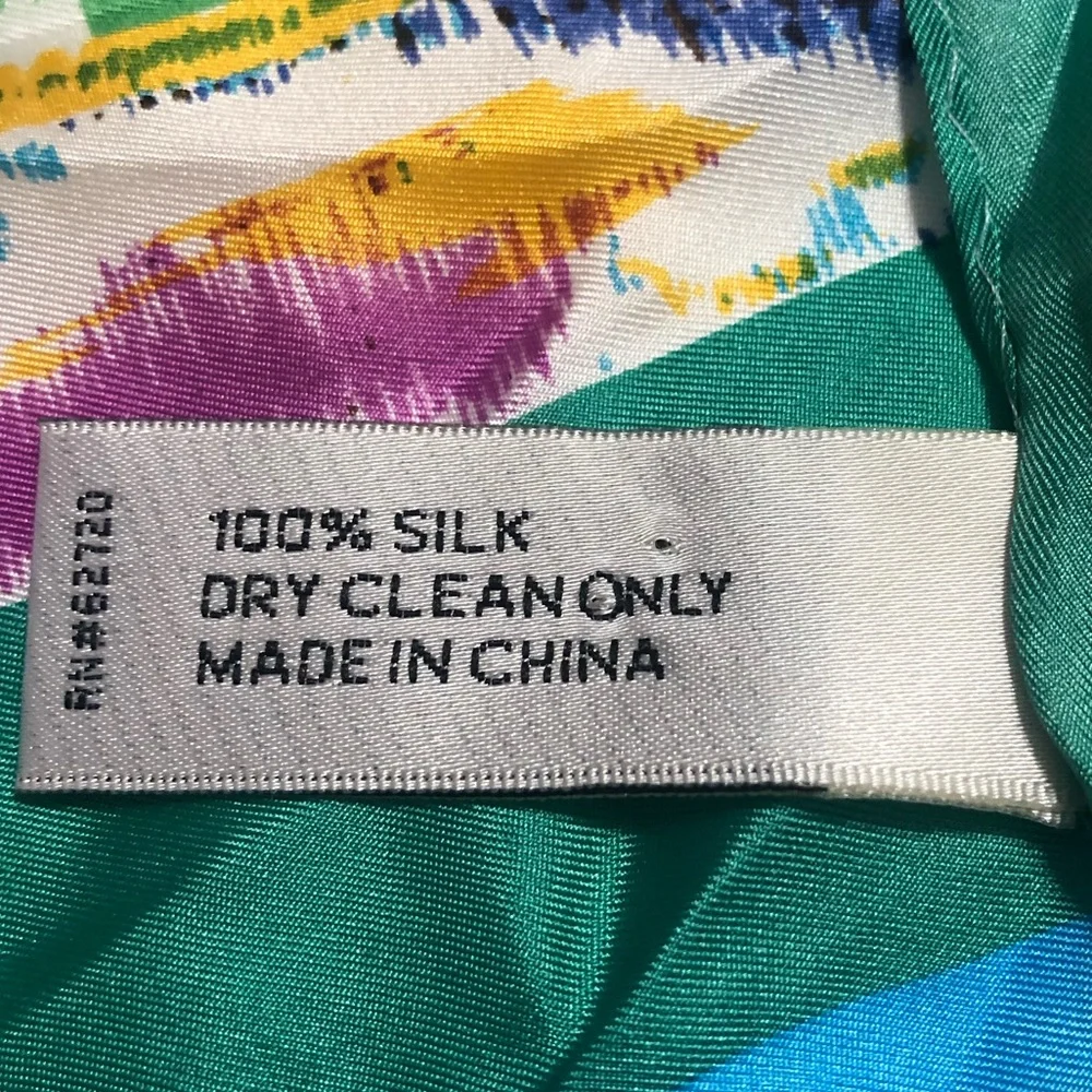 Adrienne Landau 100% Silk Colorful Straight Scarf